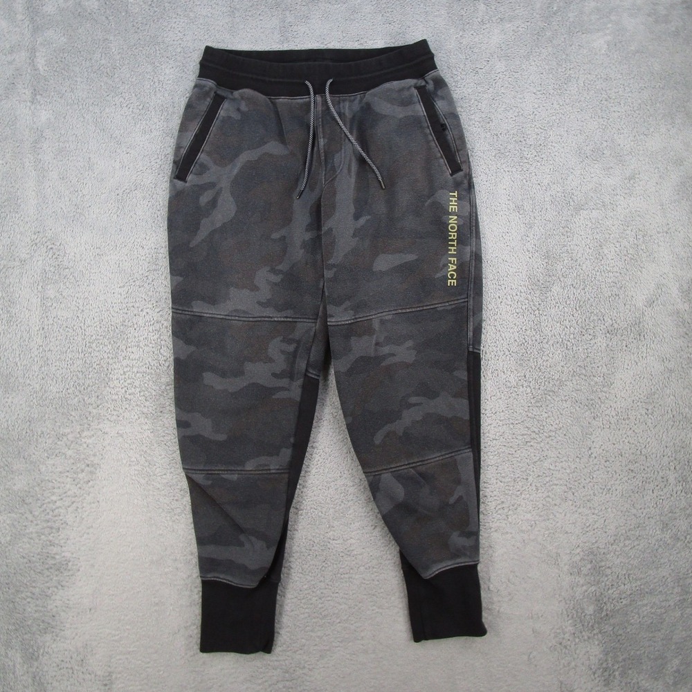 The North Face Mens Train N Logo Camo Joggers Grey Black NF0A3XB4 Size Large
